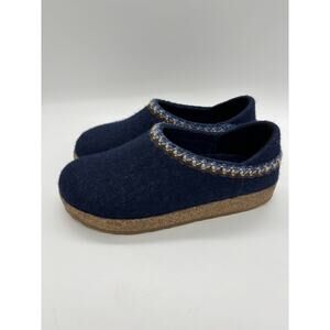 Halflinger Grizzly zig zag navy blue women’s slipper size  EU 37 US 7